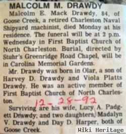 Malcolm E Mack Drawdy