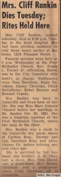 Almena M. Chesnut Rankin