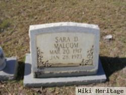 Sara D Malcolm