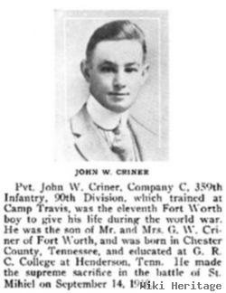 Pfc John W Criner