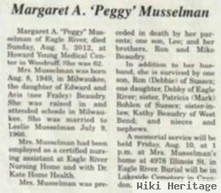 Margaret A "peggy" Beaudry Musselman