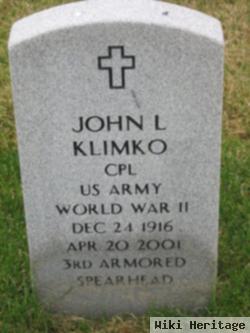 John L Klimko