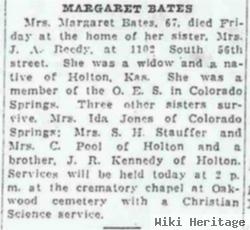 Margaret Elizabeth "maggie" Kennedy Bates