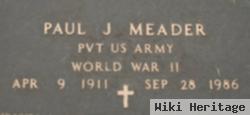 Pvt Paul J Meader