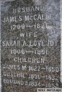 Sarah A Lovejoy Mccalley