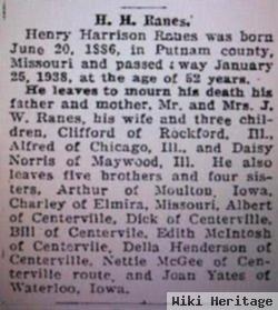 Henry Harrison "hank/harry" Ranes