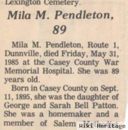 Mila M Patton Pendleton