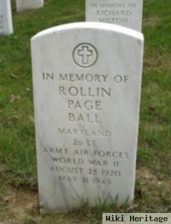 2Lt Rollin Page Ball