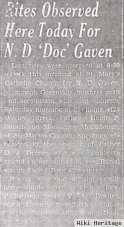 Nelson Davis "doc" Gaven