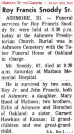 Roy Francis Snoddy, Sr