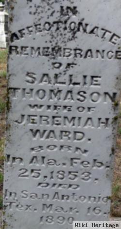 Sallie Jane "sarah" Thomason Ward