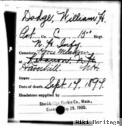 Pvt William H. Dodge