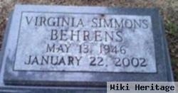 Virginia "ginny" Simmons Behrens