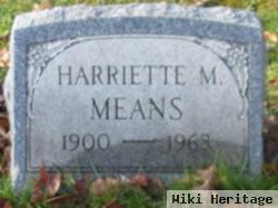 Harriette M Means