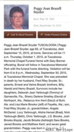 Peggy Jean Brazell Snyder