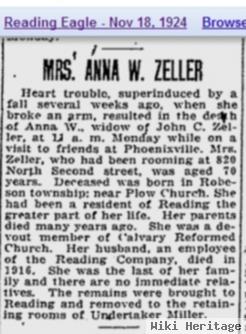 Anna M Westley Zeller