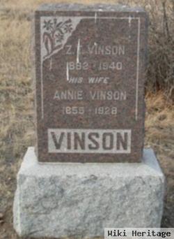 Lydia Ann "annie" Workinger Vinson