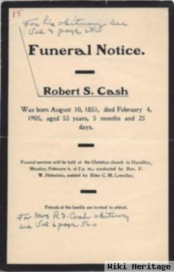 Robert S Cash