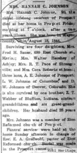 Hannah Catherine Webber Johnson