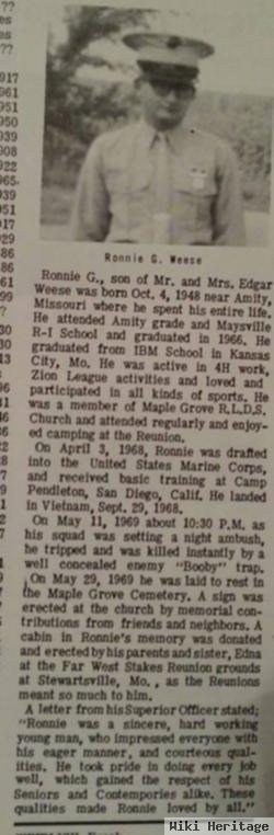 Lcpl Ronnie Gene Weese