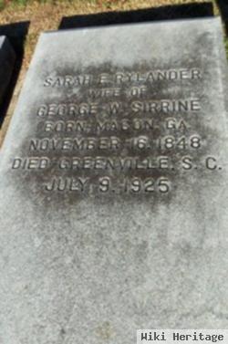 Sarah E Rylander Sirrine