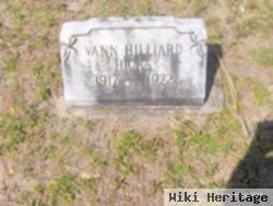 Vann Hilliard Hicks