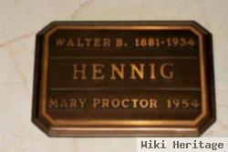 Walter B Hennig