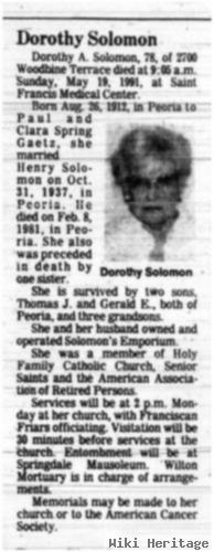 Dorothy A. Gaetz Solomon