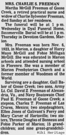 Martha Mcgill Freeman