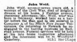 Pvt John Wolfe