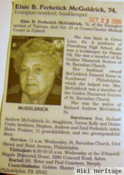Elsie B Ferketich Mcgoldrick