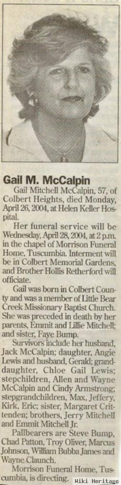 Gail Mitchell Mccalpin