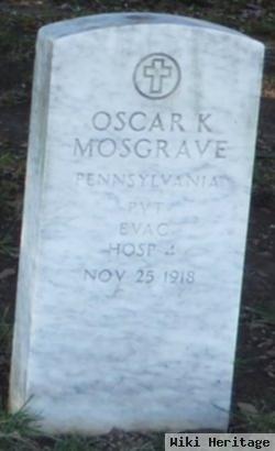 Pvt Oscar K Mosgrave