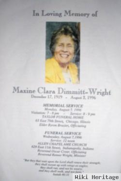 Maxine Clara Dimmitt Wright