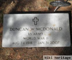 Duncan W Mcdonald