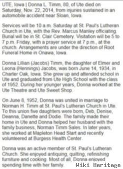 Donna Lillian Timm