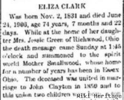 Eliza Clark Clayton Smallwood