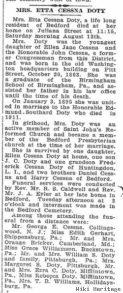 Mary Etta Cessna Doty