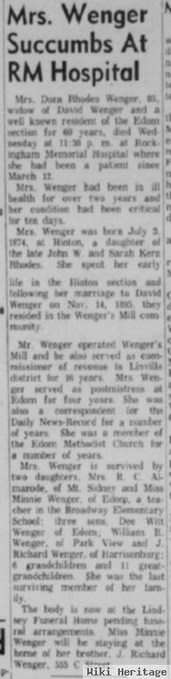 Dora Belle Rhodes Wenger