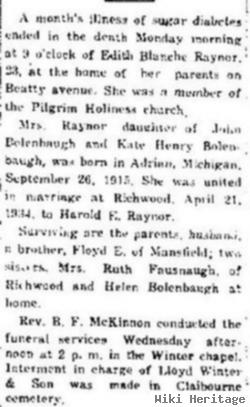 Edith Blanche Bolenbaugh Raynor