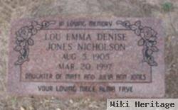 Lou Emma Dennis "emma" Jones Nicholson