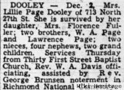 Lillie F. Page Dooley