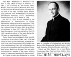 Rev Webster K Reinert