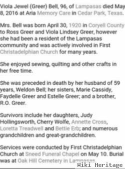 Viola Jewel Greer Bell