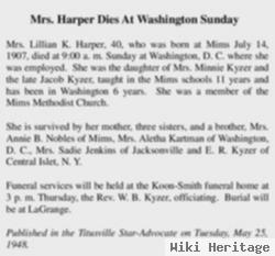 Lillian Kyzer Harper