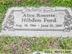 Alice Ronette Hibdon Ford