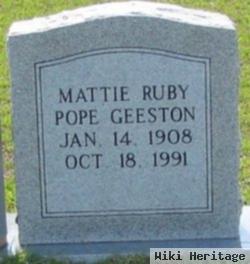 Mattie Ruby Pope Geeston