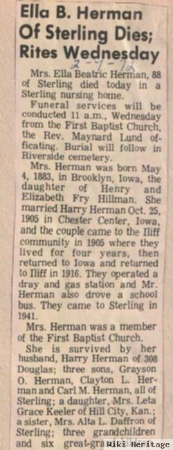 Ella Beatric Hillman Herman