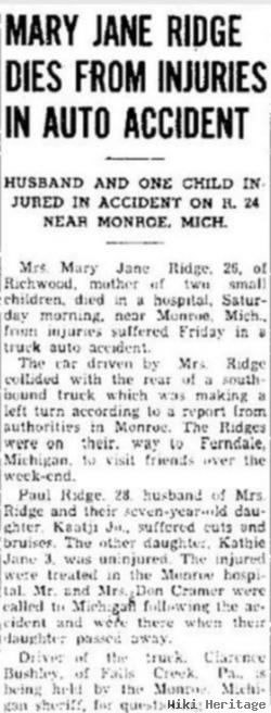 Mary Jane Cramer Ridge