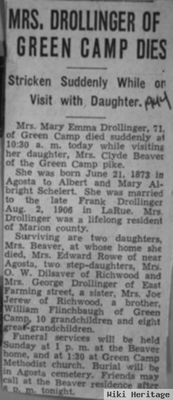 Mary Emma Schelert Drollinger